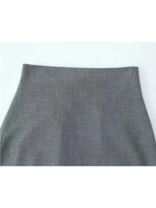 Fusta solidă, elegantă, casual, pentru femei, 2023, toamnă, ventilație în spatele fermoarului, cu talie înaltă, pachet șold pentru femei, fuste lungi Midi Y2K, îmbrăcăminte de stradă