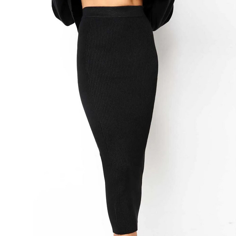 Suknje za žene Duge Faldas Largas pletene Bodycon Midi Tanka suknja Novo proljeće ljeto Jupe Femme pencil suknja crna Ropa Mujer