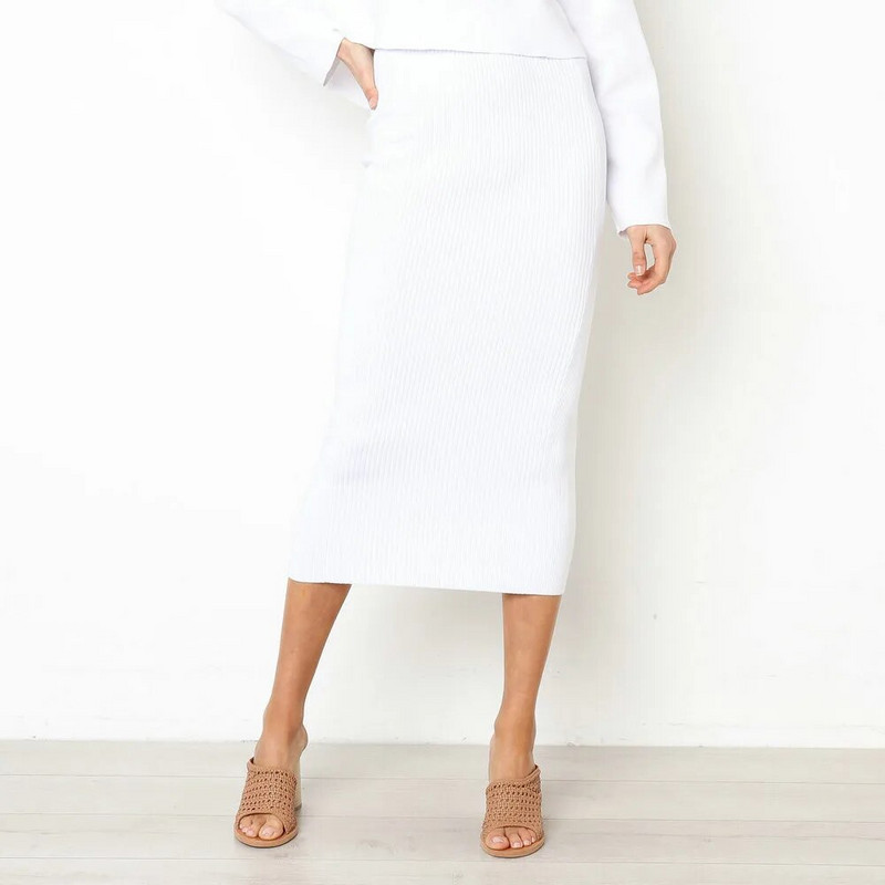 Suknje za žene Duge Faldas Largas pletene Bodycon Midi Tanka suknja Novo proljeće ljeto Jupe Femme pencil suknja crna Ropa Mujer