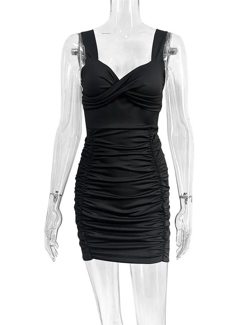 Szexi, V nyakú miniruha, ujjatlan, dörzsölt Bodycon ruha női elegáns nyári ruha bulihoz szűk ruha Clubwear Vestidos Lady D247