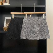 Seksi mini suknje Bling visokog struka svijetle svilene suknje A-kroja protiv pražnjenja Ženske jednobojne suknje u korejskom stilu Jesenska isporuka