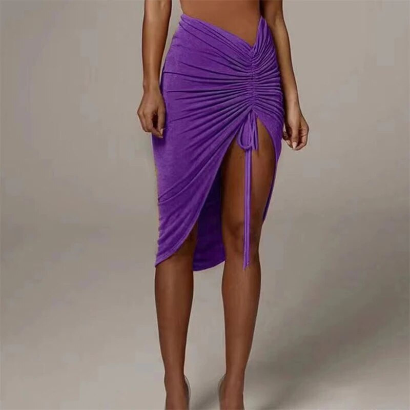 Νέον Πράσινο Ρουτσέ ψηλόμεσο κορδόνι επάνω Μίνι φούστες με κορδόνι γοφό σέξι στενό σχισμή φίδι Λεοπάρ φούστα Club ζαρωμένη φούστες G1860B