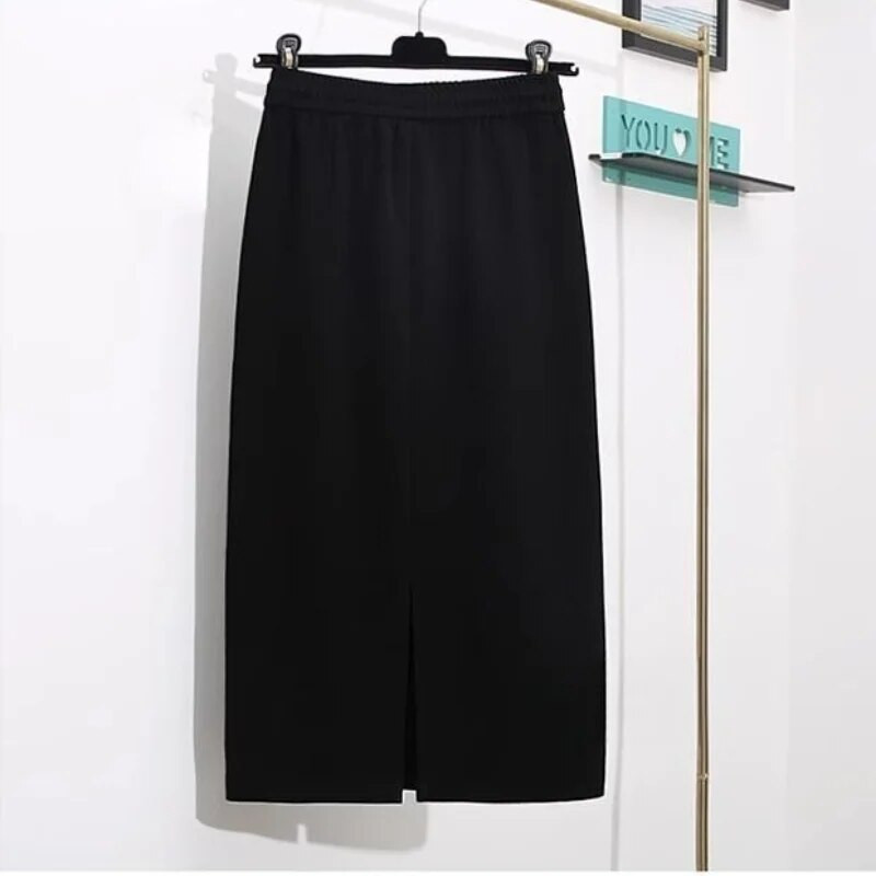 Proljeće i jesen 2023. Jednostavna i moderna svestrana uska ravna polusuknja visokog struka s džepovima na vezanje i pokriva međunožje