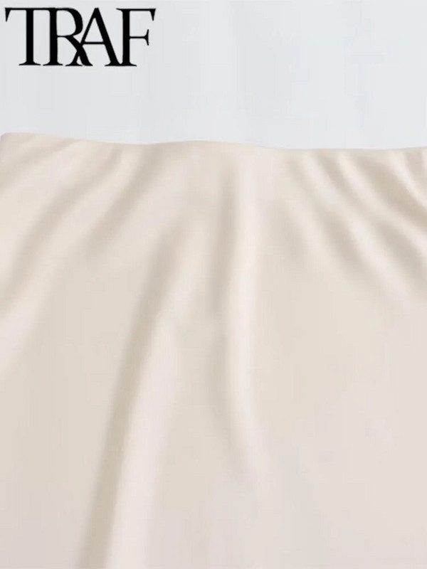 TRAF 2024 Y2K ležerna ženska maksi duga suknja u 11 boja, proljetne elastične, visokog struka, ležerne ženske satenske suknje Jupe