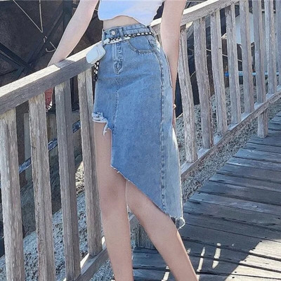 Fusta de blugi pentru femei până la genunchi Fuste midi sexy pentru femei Blugi casual modesti Ofertă estetică Transport gratuit haine V P191