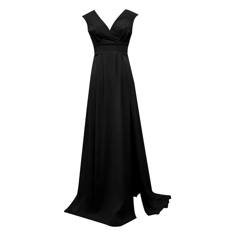 Rochie de mireasă șic pentru doamne, cu decolteu în V, cu fante, mâneci tip șapcă, trenă, linie, cu buzunare, făcută la comandă