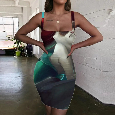 KYKU Πολύχρωμο Γυναικείο Φόρεμα Rainbow Halter Αμάνικο Ζάλη Vestido Sexy Art Γυναικεία Φορέματα Γυναικεία Ρούχα Πάρτι Παραλία Παραλία