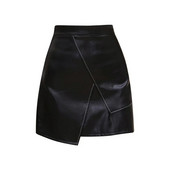 CHIC Ins fustă mini pentru femei cu talie înaltă Pantaloni pantaloni neregulați pentru școală Fusta PU din imitație Pantaloni scurți din piele artificială