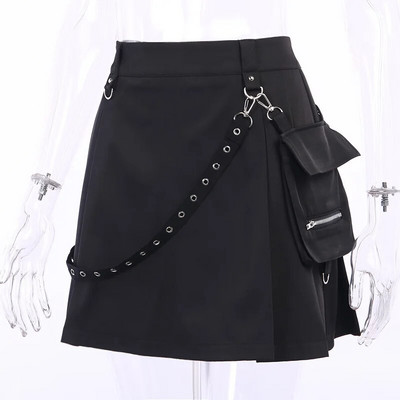 FICHOR Mall Goth Gothic čipkaste mini suknje s volanima Ženska Harajuku Fairy Grunge Ružičasta karirana plisirana suknja Japanska Lolita Streetwear
