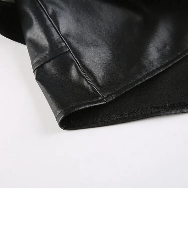 IAMSURE Sexy Slim Pu odinis sijonas žemiau bambos su varčiomis Šaunūs retro stiliaus mini sijonai su užtrauktuku Moterims 2022 m. vasaros gatvės apranga