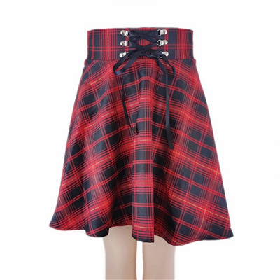 FICHOR Crna kockasta ženska gotička suknja Ženska plisirana proljeće jesen Djevojačka hip hop ženska punk gotička mini suknja Clubwear
