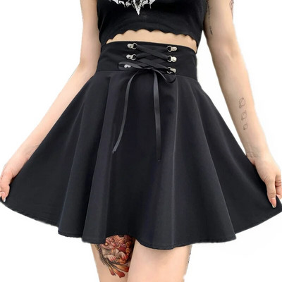 FICHOR Crna kockasta ženska gotička suknja Ženska plisirana proljeće jesen Djevojačka hip hop ženska punk gotička mini suknja Clubwear