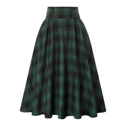 Dámska vintage skladaná sukňa s vysokým pásom, módna ležérna dlhá sukňa s vreckami, vintage skladaná sukňa s vysokým pásom, jubka, dámska