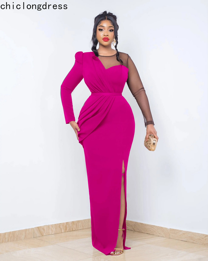 Rochie de petrecere din plasă, sexy, de primăvară, elegantă, de modă pentru femei, OL subțire, cu mânecă lungă, rochie de mireasă lungă de seară