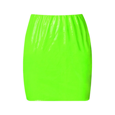 Ženske suknje od PU kože Crveno Ružičasto Narančaste Visokog Struka Tanke Pencil Suknje Vintage Mini Suknje uz tijelo Seksi Clubwear