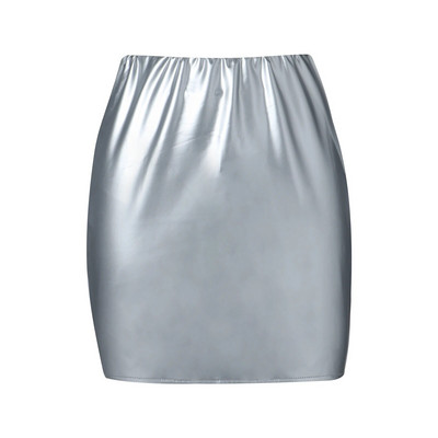 Ženske suknje od PU kože Crveno Ružičasto Narančaste Visokog Struka Tanke Pencil Suknje Vintage Mini Suknje uz tijelo Seksi Clubwear