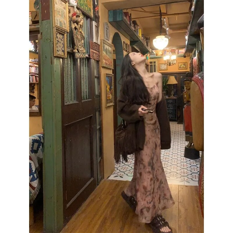 Vacanță Vară Tuș șifon Floral Bretele Rochie talie rochii femei rochie imprimată femei streetwear ținute club pentru femei