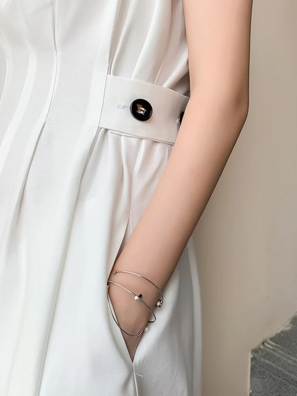 New Summer Women Slim Confortable Fashion Tide Designer Runway Chic Casual Rochie albă Elegantă Work Office Lady Female Dress