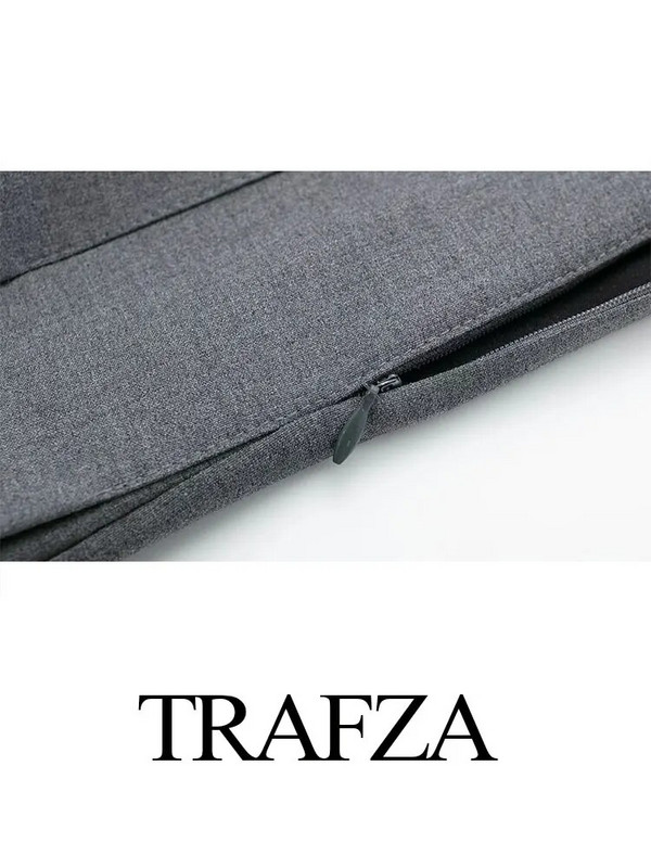 TRAFZA 2024 Proljetne plisirane suknje za žene Modna nova jednobojna uska skraćena suknja Ženska mini suknja s patentnim zatvaračem Y2k