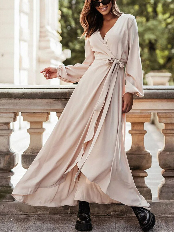 Elegantne naiste pitsiline kõrge lõhega õhuke peokleit Sügismust, Maxi seksikas V-kaelusega naiste talvekleidid Naistele Rüü Femme Vestidos