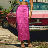 Ležerna vintage ženska suknja Europa i Amerika Svestrana, elegantna ljetna moda, seksi uz tijelo, duge suknje s omotom na bokovima, ženske falde