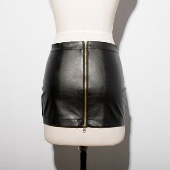 Hot Sexy Zipper Micro MINI Skirt Faux Leather φούστα στενή γοφή λεπτή ψηλή μέση με ζώνη Pencil Πακέτο Hip Skirt Club Wear FX017