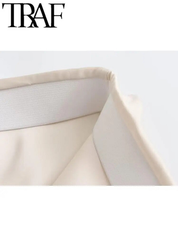 TRAF GAL 2024 Proljeće Y2K Elegantne satenske dugačke suknje A-kroja Elastične Empire ležerne swing ženske maksi suknje do gležnja