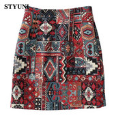 Indie folk vintage hímzés, geometrikus, magas derekú, A vonalú női szoknya koreai divatos mini rövid női szoknyák 2023 nyárra