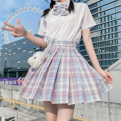Fusta maro pentru dama 2022 haine de vara femei talie inalta Harajuku stil coreean mini fusta neagra plisata pentru uniforma de scoala