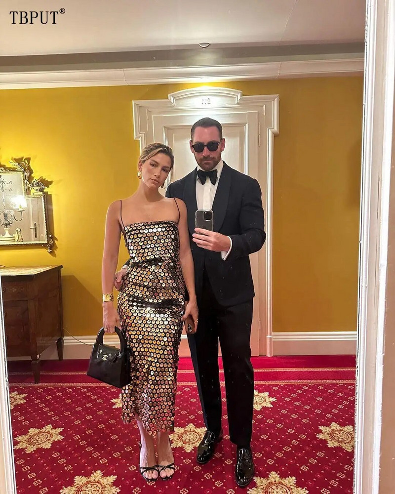 Elegantna svjetlucava uska haljina sa šljokicama, ženske visokokvalitetne svečane haljine s naramenicama bez leđa, 2023, nove elegantne ženske duge haljine