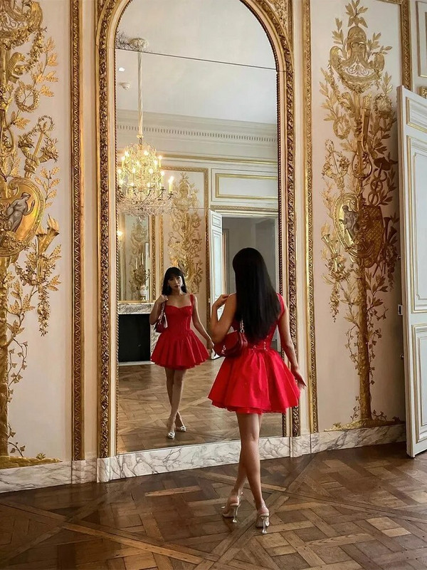 Elegantné červené skladané šaty do A pre ženy, sexy špagetové ramienka, bez rukávov, s chrbtom, mini šaty, módne párty, krátke šaty na ples