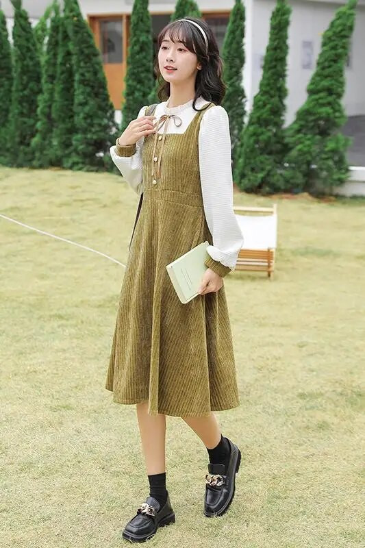 Jesen Zima Nova jednodijelna haljina dugih rukava u francuskom stilu Mori Girl Vestidos