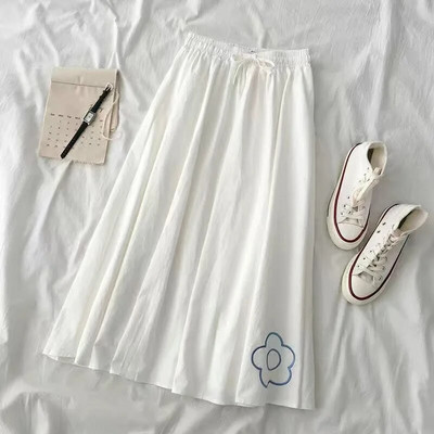 Ροζ φλοράλ φούστα Μακρύ φόρεμα σε γραμμή Α τυλιγμένο γύρω από τα γόνατα Νεανικά φορέματα κοριτσιών πάνω από το μέγεθος (S-XXL) Ελαστική μέση πριγκίπισσα