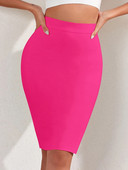 BEAUKEY Calitate înaltă talie înaltă femei creion bandaj fuste trandafir roz subțire strâns elastic Streetwear fete fuste bodycon drop shipping