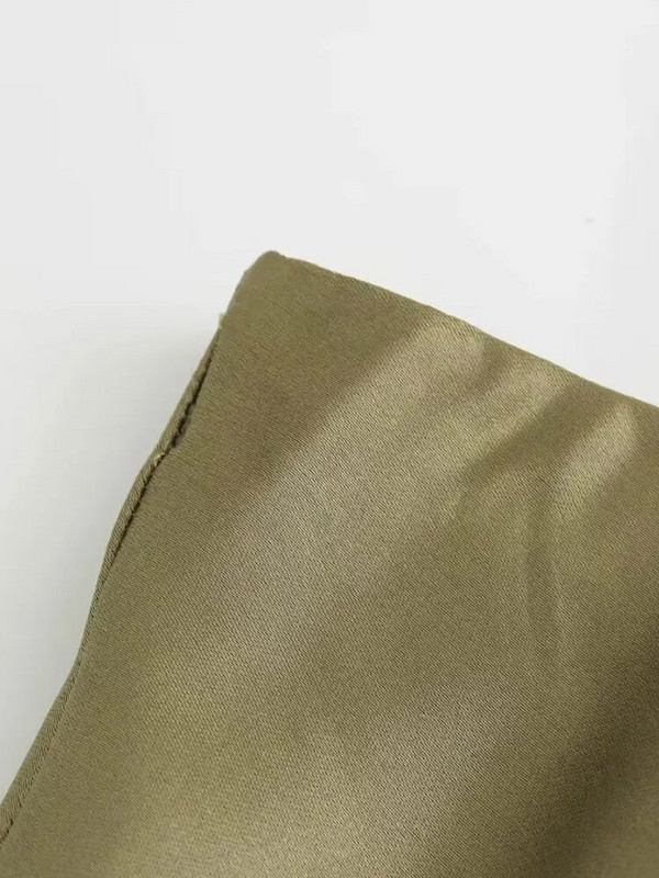 TRAF 2023 rudens satininis midi sijonas moterims aukštu juosmeniu ilgi sijonai moterims Naujos mados biuro elegantiški vakarėlių moteriški sijonai