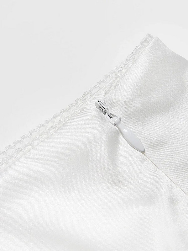 Naiste elegantne vabaaja pikk seelik Patchwork naistele õhuke peokleidi seelik 2023. aasta suvine uus kõrge vöökohaga varustus, valge Y2k seelik