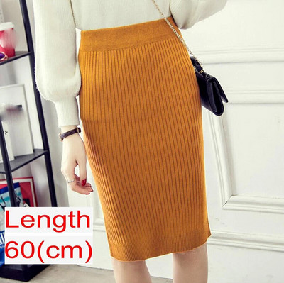 Őszi téli Bodycon szoknya női nyújtható hasított szoknya lábszár közepére vékony ceruzaszoknya nőknek női kötött szoknya