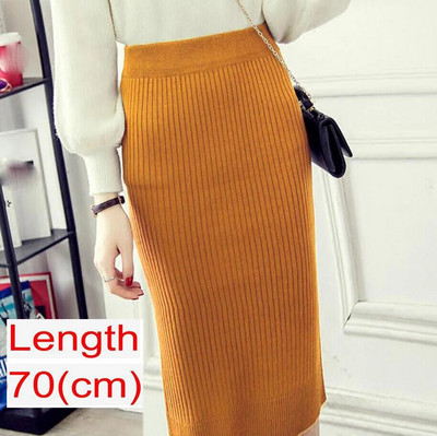 Őszi téli Bodycon szoknya női nyújtható hasított szoknya lábszár közepére vékony ceruzaszoknya nőknek női kötött szoknya