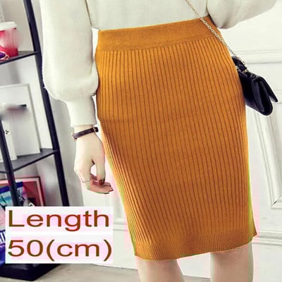 Őszi téli Bodycon szoknya női nyújtható hasított szoknya lábszár közepére vékony ceruzaszoknya nőknek női kötött szoknya