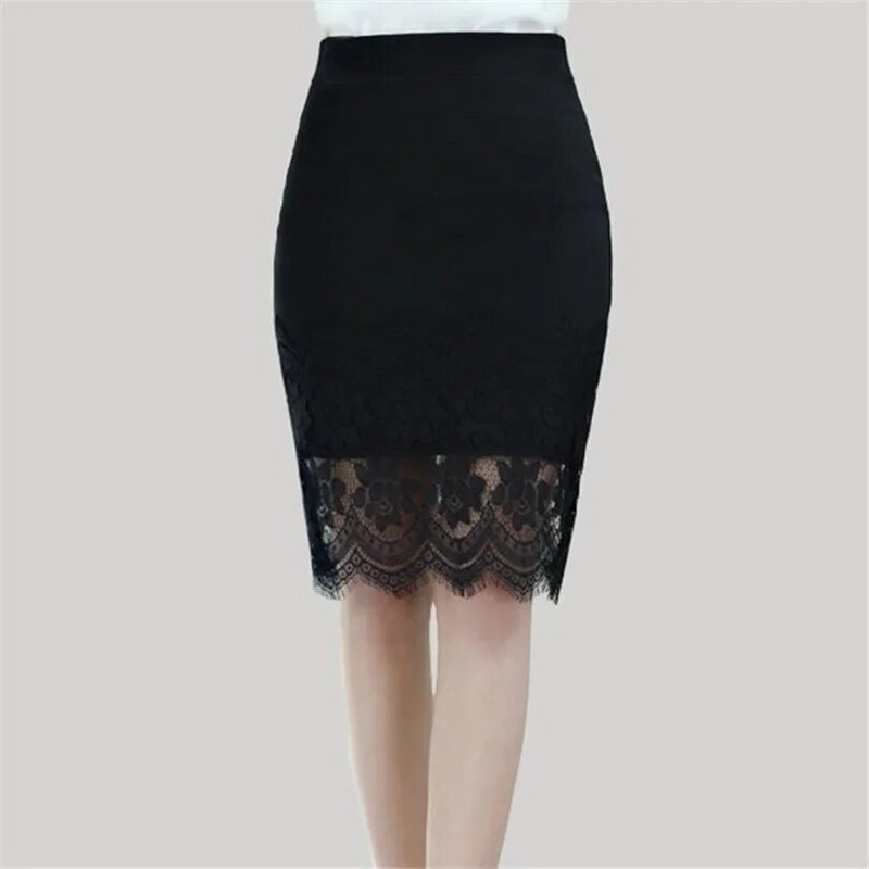Naiste pitsseelik Kevadsuvi Elastne kõrge vöökohaga pliiatsseelikud Liibuvad Seksikad Õhuke Pakett Puusaseelikud Kontori OL Seelik Saias AB741