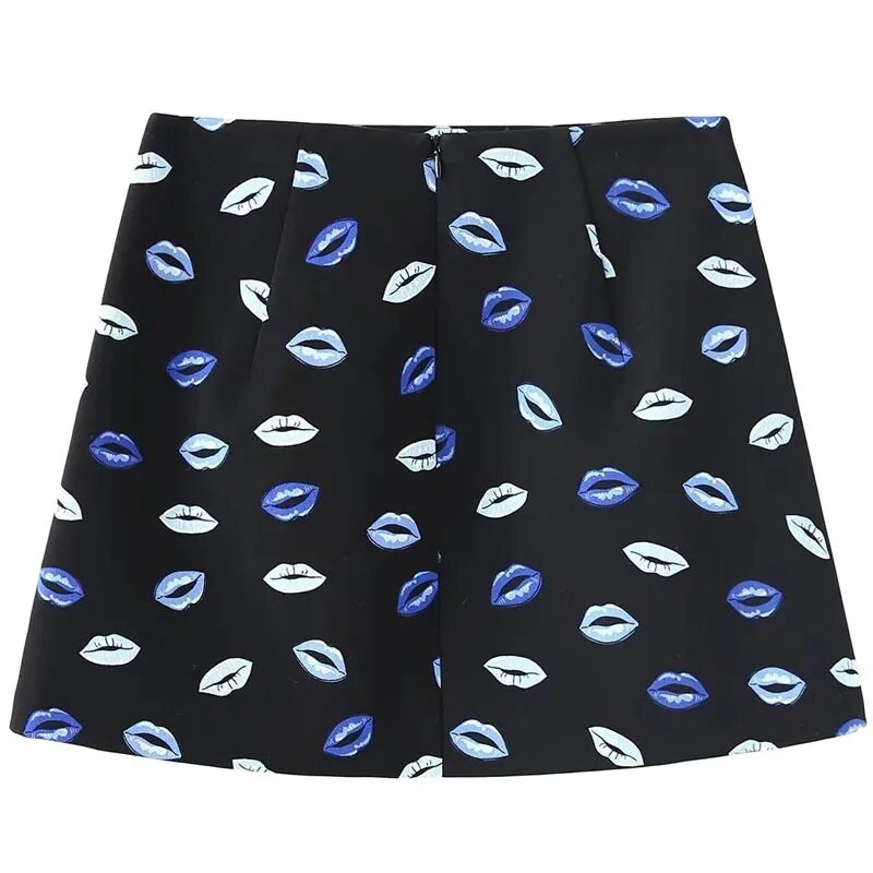 TRAF Satenska suknja s printom Ženske suknje Proljeće ljeto 2024. Mini kratka suknja srednjeg struka Novo u suknjama Elegantna dizajnerska luksuzna suknja