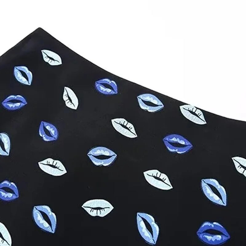 TRAF Satenska suknja s printom Ženske suknje Proljeće ljeto 2024. Mini kratka suknja srednjeg struka Novo u suknjama Elegantna dizajnerska luksuzna suknja