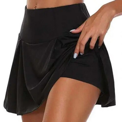 Pantaloni scurti sport pentru femei Fusta tenis Fete Sală de sport Fusta scurtă de dans Running Fitness Pantaloni scurți pentru yoga Fusta pantaloni Anti-golire 2 în 1