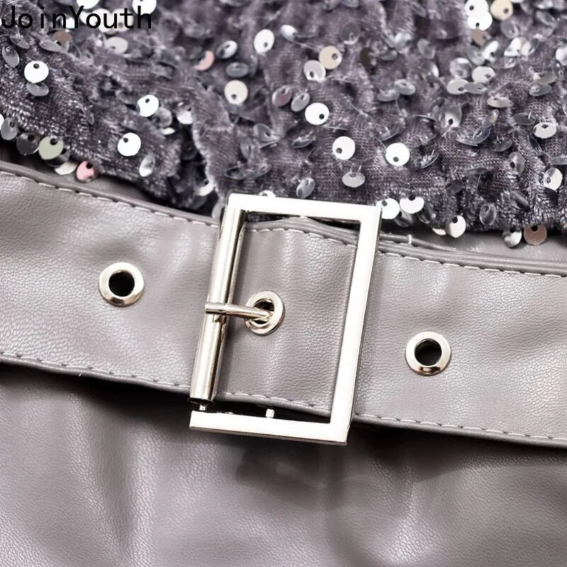 Rochie de iarnă pentru femei, rochii din piele, mozaic, coreeană, cu paiete grele, slim fit, rochii de petrecere, pliate, bodycon, pentru femei