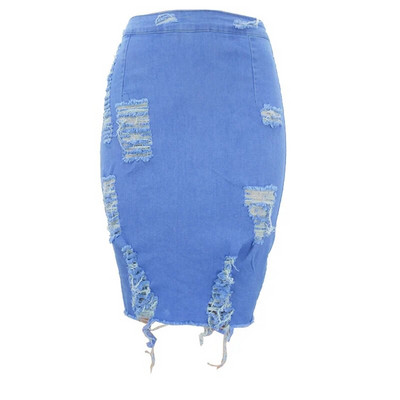 GBYXTY Női Summer High Wasit Jeans Ceruzaszoknya divat Neon színű szakadt lyukak Bojt Bodycon farmerszoknya miniszoknya ZL346