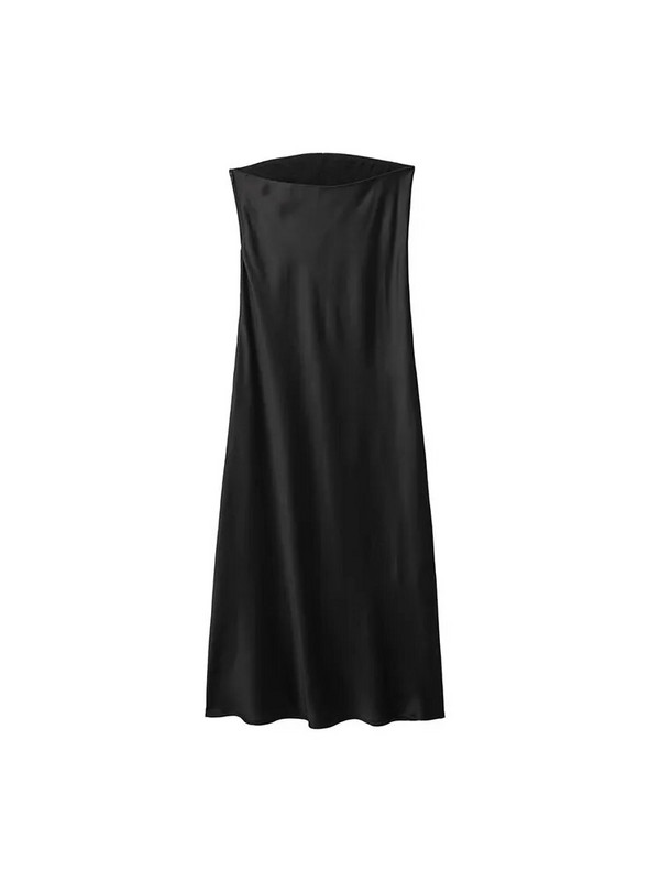TRAF 2023 rochie midi de vară pentru femei, rochie fără mâneci, stil de plajă, sexy, subțire, subțire, chic, ocazională, rochii lungi