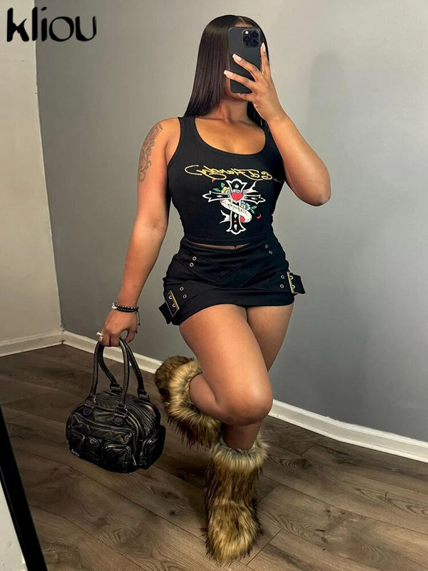 Kliou Dámske ležérne úzke sukne s prackou, vysoký pás, úzke, jednofarebné, mini nohavice, stručné dievčenské trendy, základné streetwear