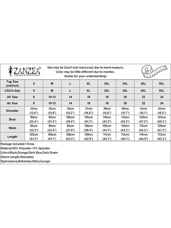 2023 ZANZEA Лятна елегантна риза без ръкави с деколте без ръкави Дамска модна рокля за офис работа Ежедневна а-линия Midi Vestido