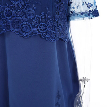 Rimiut Плюс размер 5XL 6XL Дамска лятна есенна рокля Елегантна дантелена рокля Женски сини вечерни парти рокли vestido Big Size Fat MM