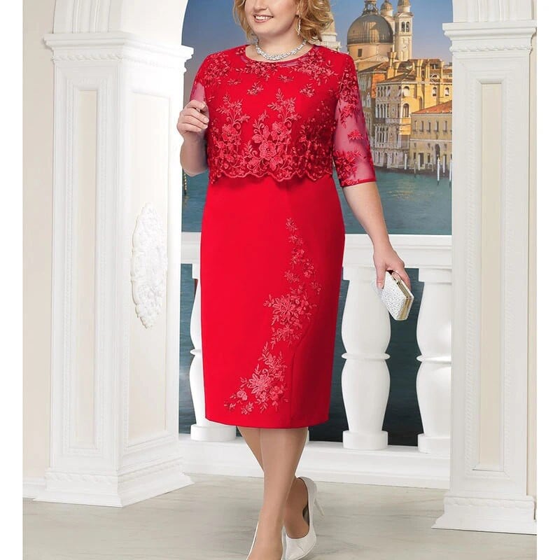 Rimiut Plus Veličina 5XL 6XL Ženska ljetna jesenska haljina Elegantna čipkasta haljina Ženske plave večernje haljine vestido Velike veličine Debele MM
